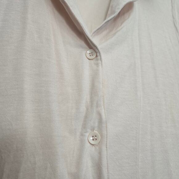 Eberjey Ruthie Short Sleeve Ruffle Pajama Top Size S Cream Modal Soft Cozy - Picture 3 of 8